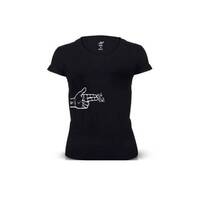 Pew Pew Vinyl Printed 100% Cotton Women T-Shirt, Color: Black, image 