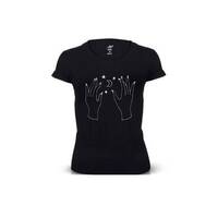 Stars Vinyl Printed 100% Cotton Women T-Shirt, image 