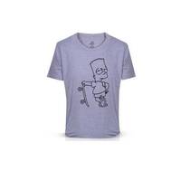 Bart Simpson Vinyl Printed 100% Cotton Men T-Shirt, Color: light gray, image 