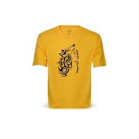 Be a Wolf Vinyl Printed 100% Cotton Men T-Shirt, Color: Yellow, image 
