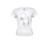 Woman Vinyl Printed 100% Cotton Women T-Shirt, Color: White, image 