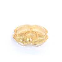 Round 5 divided golden plastic plate + transparent lid / 25 pieces, image 