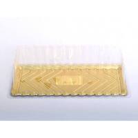 Rectangular golden plastic plate + transparent lid / 12 pieces, image 