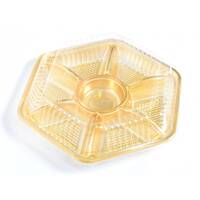 Golden plastic boxes with transparent lid divided 7 / 50 pieces, image 