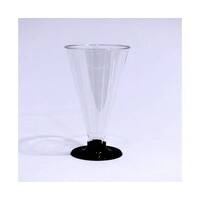 Round transparent dessert cup with a black base 12x6cm/ 5 pieces, image 