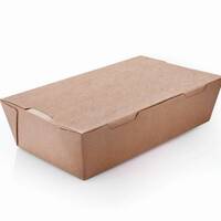 Brown Kraft Paper Boxes 40 Oz + Cover without Window / 200 Pieces, image 