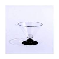 Round transparent dessert cup with a black base7.5 x 7.5 cm / 5 pieces, image 