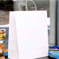 White paper bag size 25×15×30 cm (50 pieces) in the bundle, image 