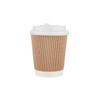 Hotpack Brown rippled paper kraft cups 8 oz (240ml) / 500 Pieces, image 