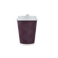 Hotpack Black zig zag paper cups 12 oz (360ml) / 500 Pieces, image 