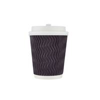 Hotpack Black zig zag paper cups 8 oz (240ml) / 500 Pieces, image 
