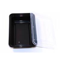 Black Rectangular Plastic Bowl With Lid size 32 / 150 Pieces, image 