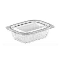 Rectangular plastic clear plate with attached lid size 16 Oz / 250 pieces, image 