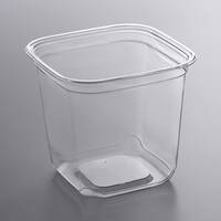 Plastic containers with square base without lid 24 Oz / 500 Pieces, image 