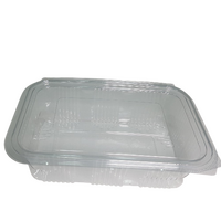 Rectuanglar plastic clear container with attached lid size 1 / 300 Pieces, image 