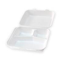 Meals cork box with attached lid 3 sections / 100 Pieces, image 