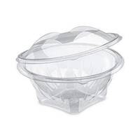 Round plastic clear bowl with attached lid size 16 / 300 pieces, image 