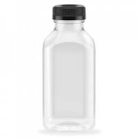 Plastic juice bottle with black lid 300ml / 144 Pieces, image 