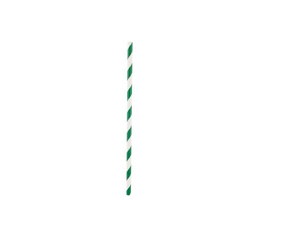 Hotpack Striped green paper straws 6 mm / 5000 Pieces, image 