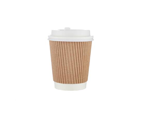 Hotpack Brown rippled paper kraft cups 12 oz (360ml) / 500 Pieces, image 