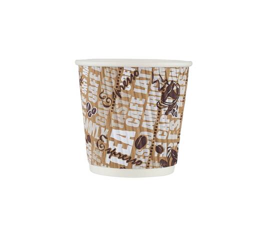Hotpack Brown rippled paper cups 4 oz (120ml) / 1000 Pieces, image 