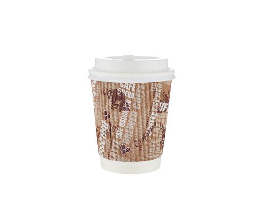 Hotpack Brown rippled paper cups 8 oz (240ml) / 500 Pieces, image 