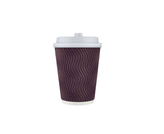 Hotpack Black zig zag paper cups 16 oz (480ml) / 500 Pieces, image 