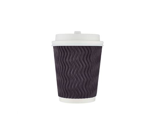 Hotpack Black zig zag paper cups 8 oz (240ml) / 500 Pieces, image 