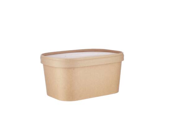 Hotpack Paper kraft rectangular containers 1000ml / 300 Pieces, image 