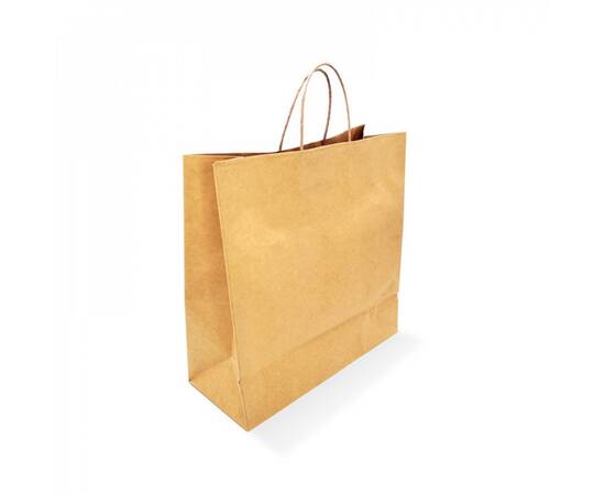 Brown paper bag with handle size 30 * 35 * 18 / 300 Pieces, image 