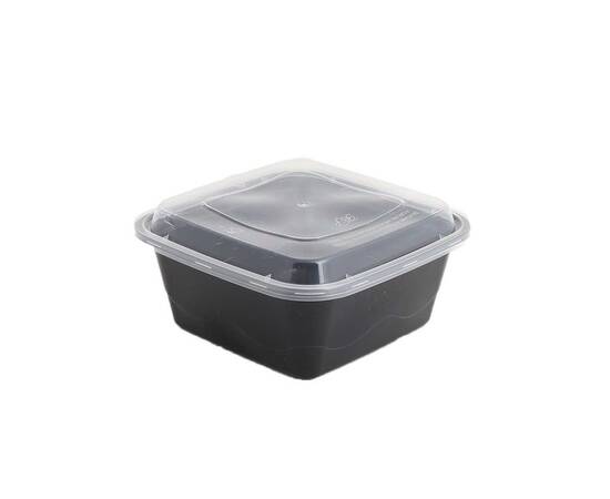 Black plastic containers with lid size 500g / 250 Pieces, image 