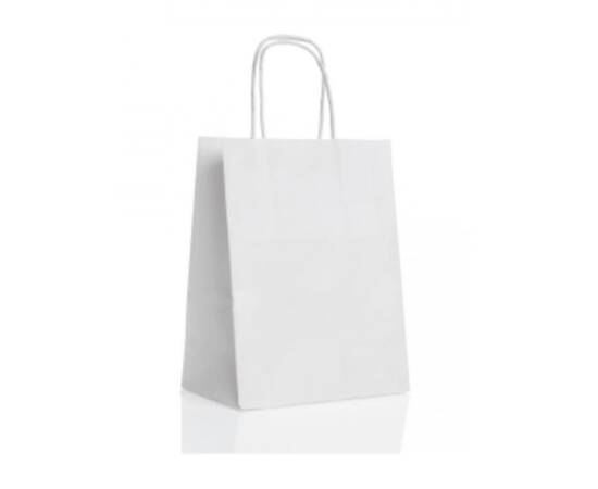 White paper bag with handle medium size / 10kg, image 