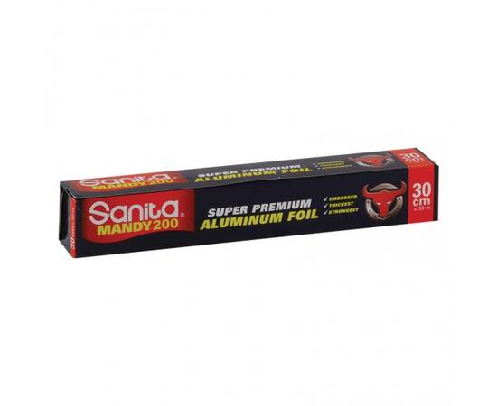 Sanita mandy 200 extra strong aluminum foil size 30cm * 300m / 6 Rolls, image 