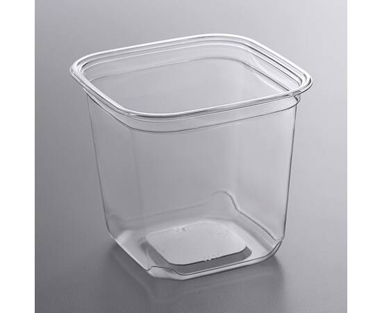 Plastic containers with square base without lid 24 Oz / 500 Pieces, image 