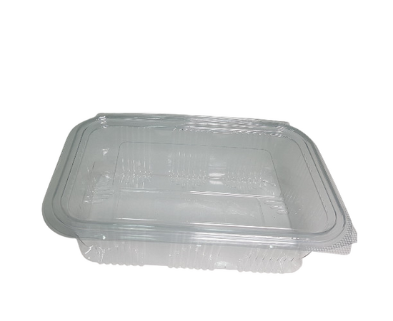 Rectuanglar plastic clear container with attached lid size 2 / 300 Pieces, image 