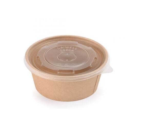 Circle kraft paper bowl 750ml + lid / 300 Pieces, image 