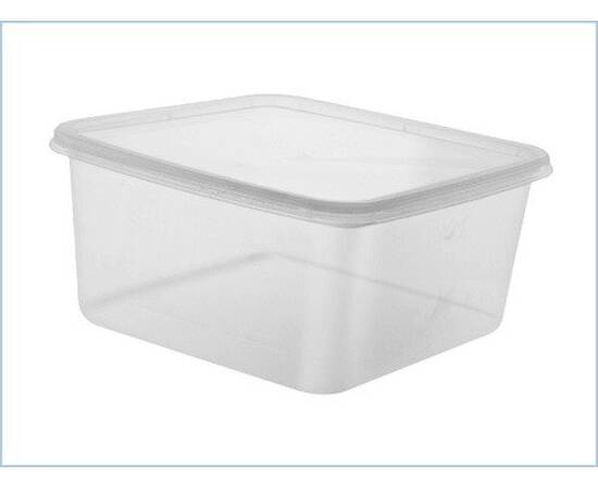 Clear plastic containers with lid 2L / 120 Pieces, image 