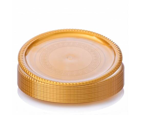 Golden circle plastic plate size 18 / 100 Pieces, image 