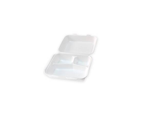 Meals cork box with attached lid 3 sections / 100 Pieces, image 