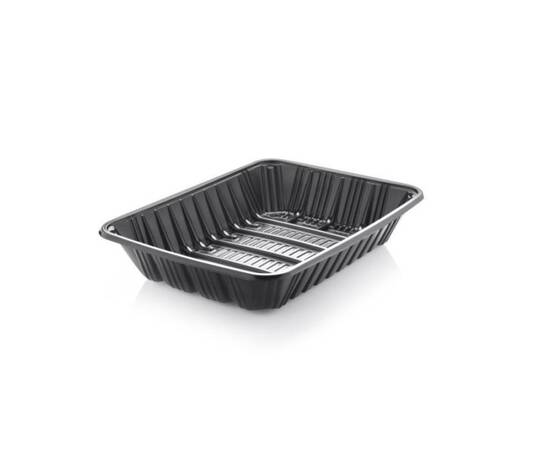 Black Rectangular Plastic Bowl Without Lid size 500g / 1000 Pieces, image 