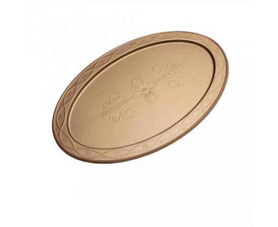 Golden oval plastic plate medium 1kg capacity / 20 Pieces, image 