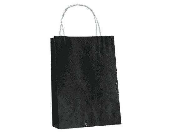 Black paper bag with handle medium size / 10kg, image 