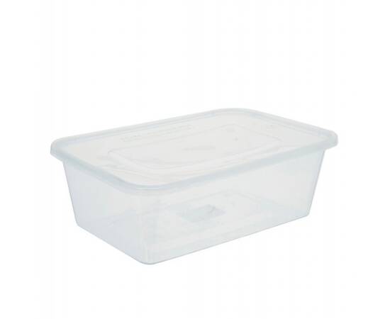 Clear plastic containers with lid 1L / 200 Pieces, image 